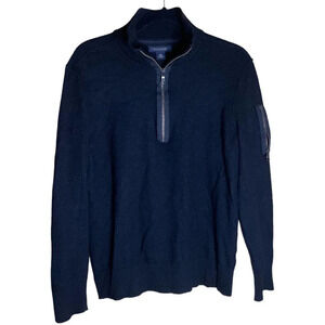 Banana Republic Men's Extra Fine Merino Wool Sweater Gold Side Zipper Size XL